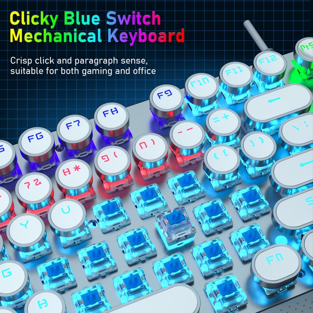 Aula F2088W PUNK คีย์บอร์ดเกมมิ่ง มัลติมีเดีย พร้อมไฟแบ็คไลท์ สําหรับ PC และแล็ปท็อป รูปที่ 9