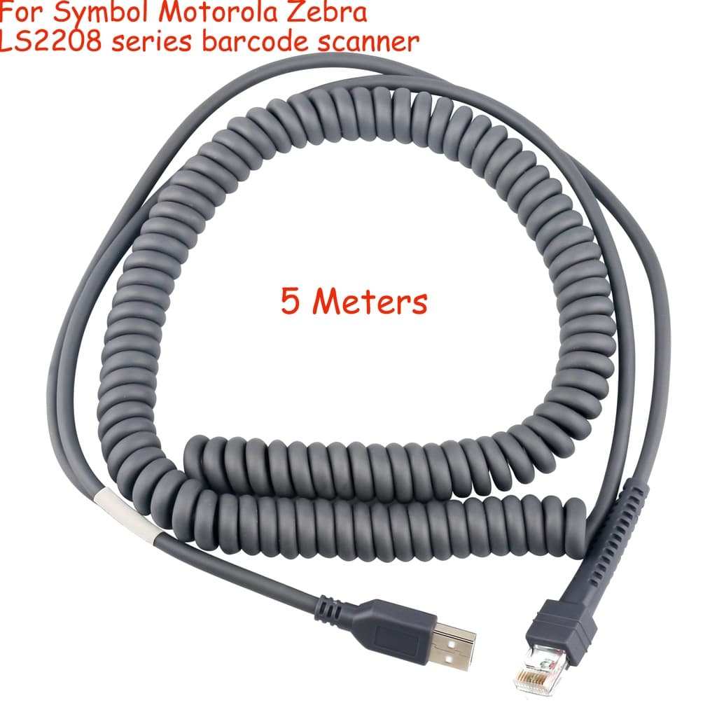 เครื่องอ่านบาร์โค้ด เครื่องสแกนบาร์โค้ด USB 5M RJ45 เป็นสาย USB ทนทาน สําหรับเครื่องสแกนบาร์โค้ด Zebra Symbol Motorola 2208 Series รูปที่ 1