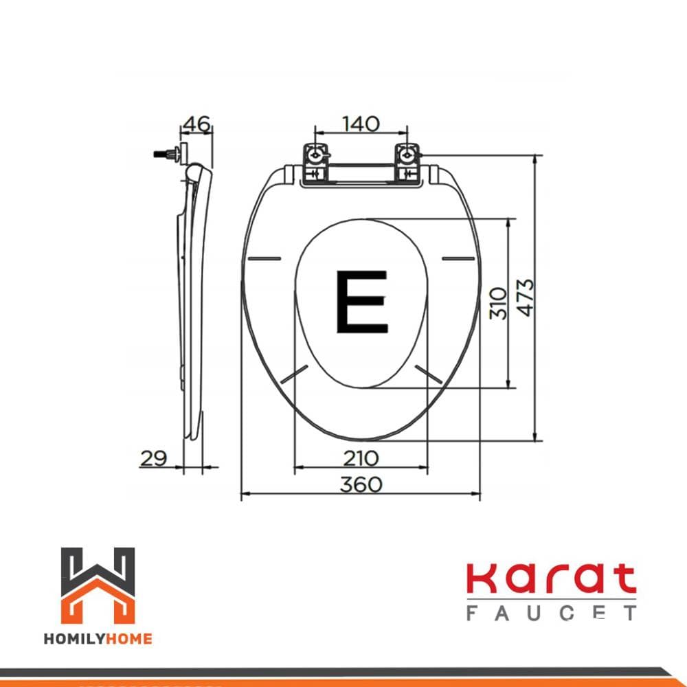 Karat Faucet ฝารองนั่งชักโครก แบบธรรมดา สีขาว รุ่น ECP-02-301-11 กะรัต ฝาชักโครก สุขภัณฑ์ ฝารองนั่ง รูปที่ 3