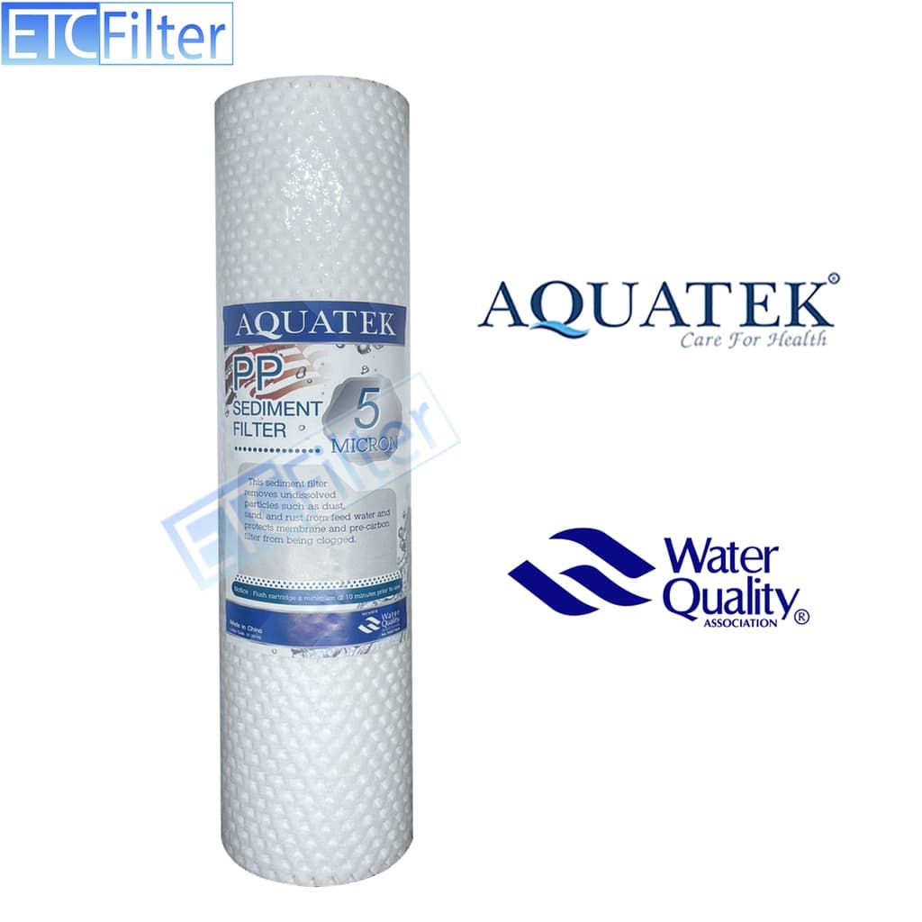 ไส้กรองน้ำ PP Aquatek Sliver USA คุณภาพสูง ขนาด 10 นิ้ว 5 ไมครอน รูปที่ 1