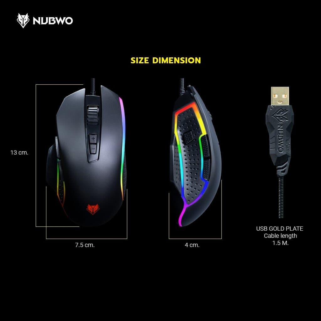 เม้าส์ NUBWO NM90M2 Gaming mouse - รับประกันสินค้า 1 ปี รูปที่ 3