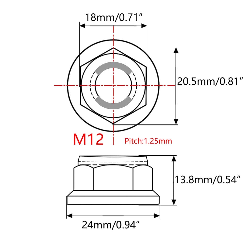 น็อตหน้าแปลน โลหะผสมไทเทเนียม Gr5 Nut M6 M8 M10 M12 สําหรับรถจักรยานยนต์ รูปที่ 5