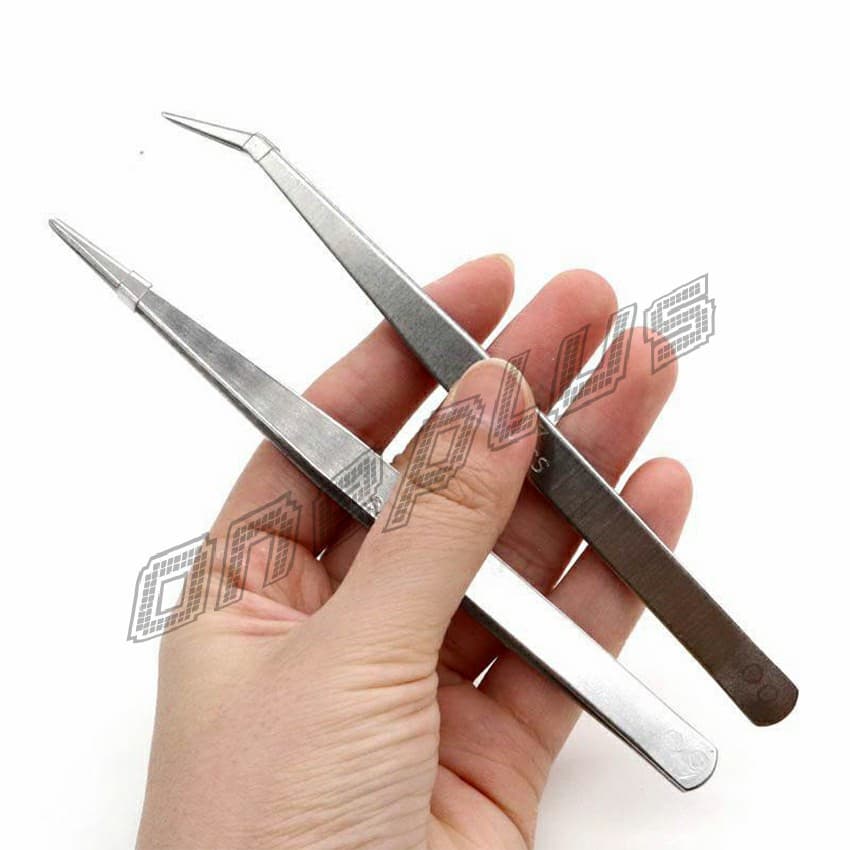 OnePlus คีบหนีบสแตนเลส คีมหนีบอเนกประสงค์ มี 2 แบบ ปากคีบงอ ปากคีบแหลม Stainless steel tweezers รูปที่ 1