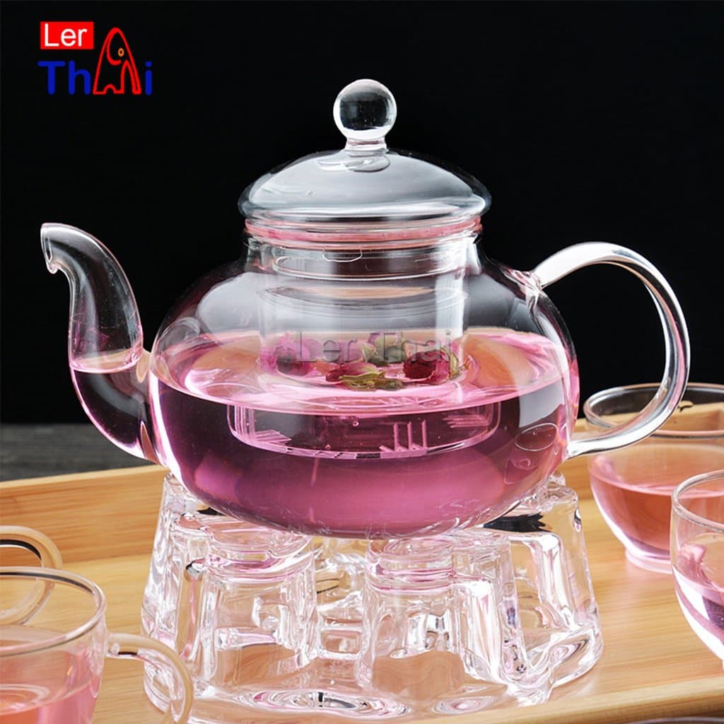 LerThai กาชงชาแก้วทนความร้อนสูง 400ml/600ml กาน้ำชาคุณภาพพรีเมี่ยม ใช้ได้ทั้งชาร้อน ชาเย็น Glass Teapot รูปที่ 6