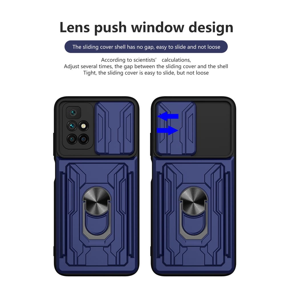 OPPO A60 A57 Reno 15 12 8 8T 7 6 5 pro 15F 12F A77 A79 A38 A18 4G 5G Push Window Armored เคสโทรศัพท์กันกระแทกพร้อมช่องใส่การ์ดวงเล็บ รูปที่ 2