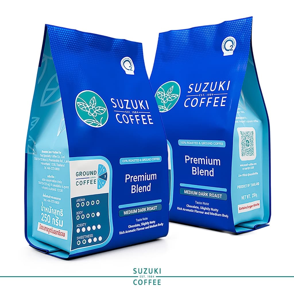 คั่วเข้ม Premium Blend กาแฟคั่วบด SUZUKI COFFEE รูปที่ 1