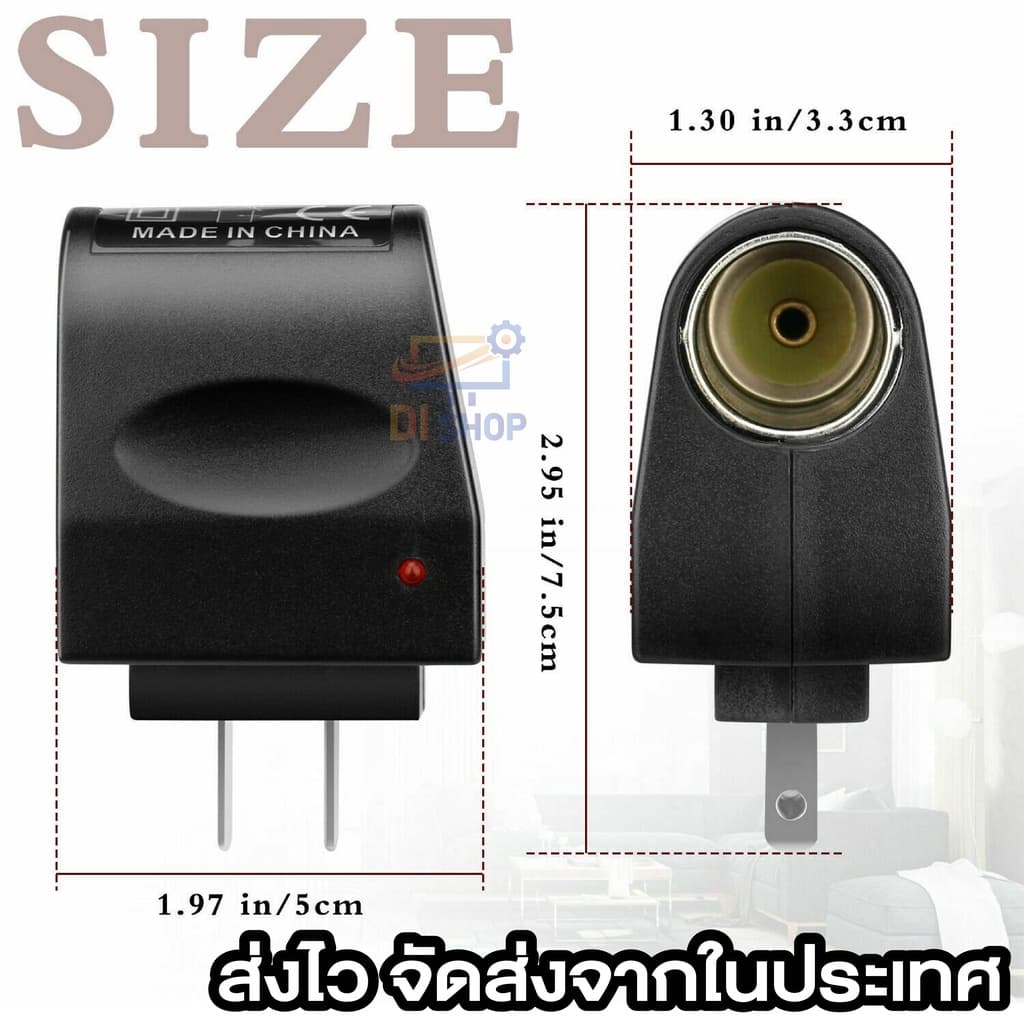 12v 0.5a DC ตัวแปลงไฟบ้าน ให้เป็นไฟ 12V DC 500 Mah แบบที่จุดบุหรี่ในรถยนต์ รูปที่ 6