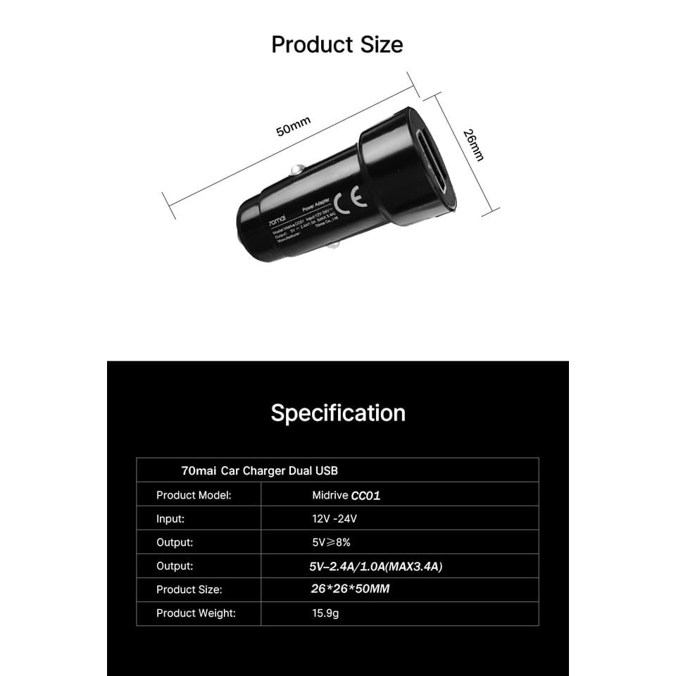 สําหรับ 70Mai สายชาร์จสําหรับ 70Mai 4K A800S 70Mai A500S 70Mai 1S D06 D07 D10 M300 70Mai สาย Micro USB สําหรับรถยนต์ DVR รูปที่ 5