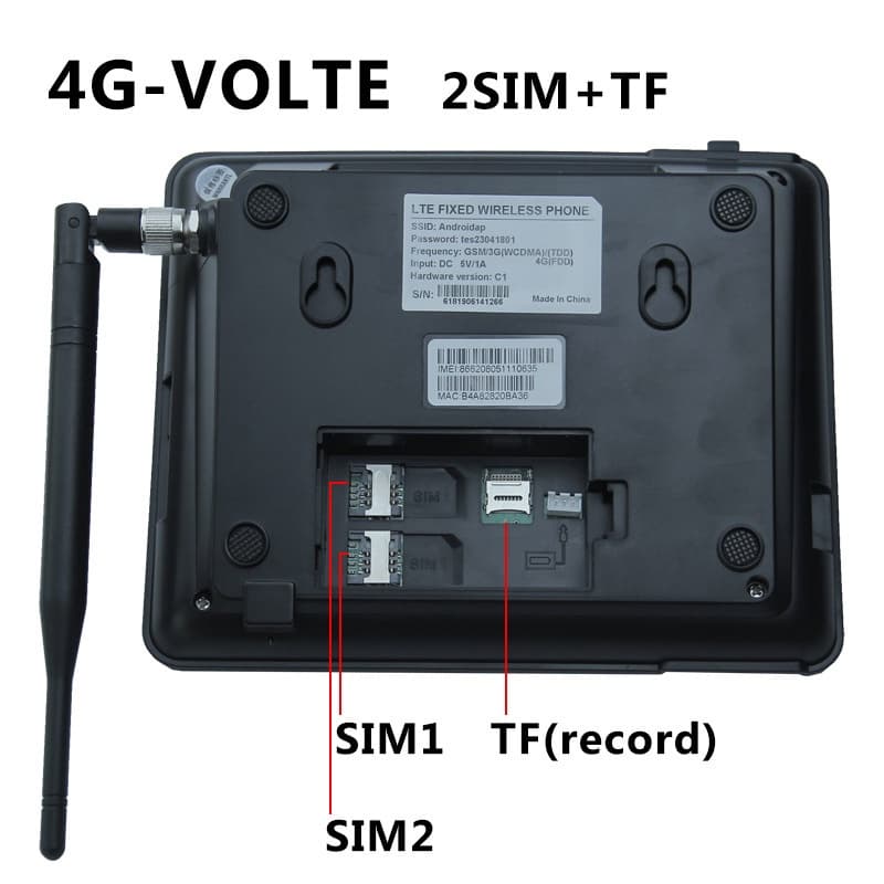 4G/5G SIM โทรศัพท์ตั้งโต๊ะไร้สายโทรศัพท์รองรับสองซิม TFการ์ด4G,โทรศัพท์ไร้สายพร้อมเสาอากาศวิทยุนาฬิกาปลุกอัตโนมัติบันทึก รูปที่ 7