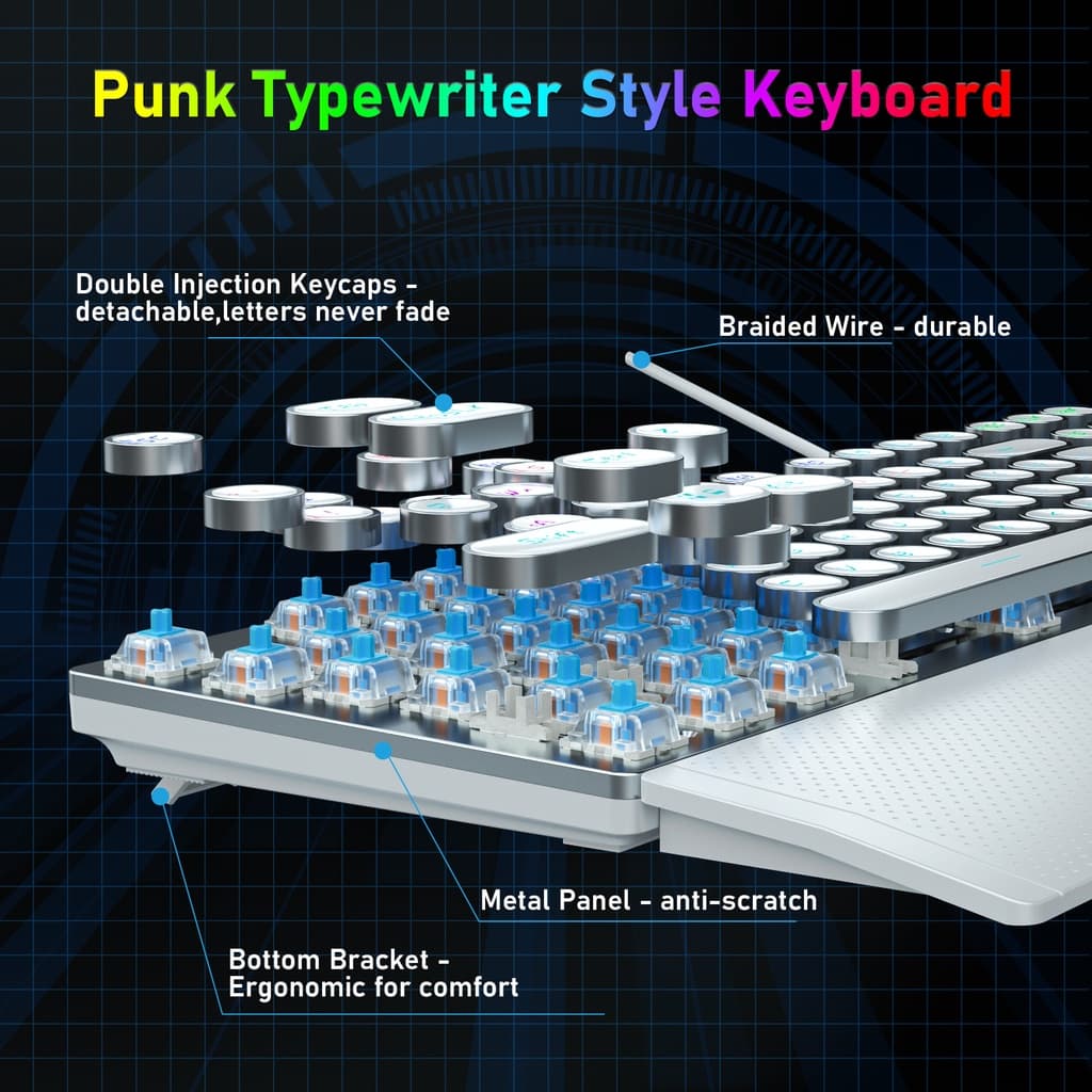 Aula F2088W PUNK คีย์บอร์ดเกมมิ่ง มัลติมีเดีย พร้อมไฟแบ็คไลท์ สําหรับ PC และแล็ปท็อป รูปที่ 8