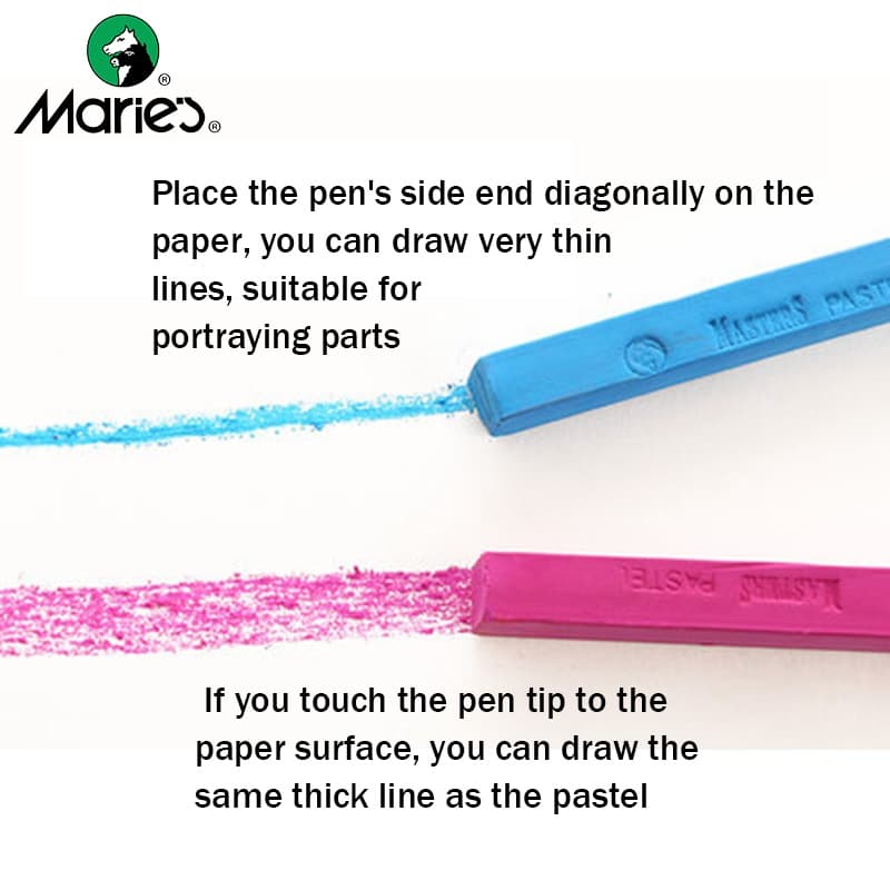 Marie's Dry Masters Pastel Stick Crayons 12/24/36/48 สีศิลปะจิตรกรรมชุดชอล์กสีผงหมึกดินสอสี / แปรงนักเรียนวัสดุ รูปที่ 5