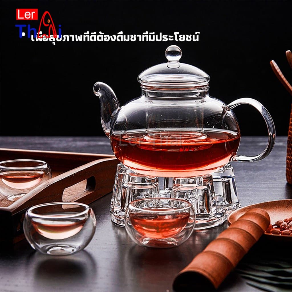LerThai กาชงชาแก้วทนความร้อนสูง 400ml/600ml กาน้ำชาคุณภาพพรีเมี่ยม ใช้ได้ทั้งชาร้อน ชาเย็น Glass Teapot รูปที่ 3