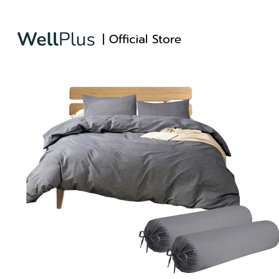 WellPlus ใหม่นุ่มมาก รุ่น Veritas ชุดผ้าปูที่นอน 6 ฟุต 5 ฟุต 5 ชิ้น + ผ้านวม 100"x90" Solidนุ่มมาก รูปที่ 8