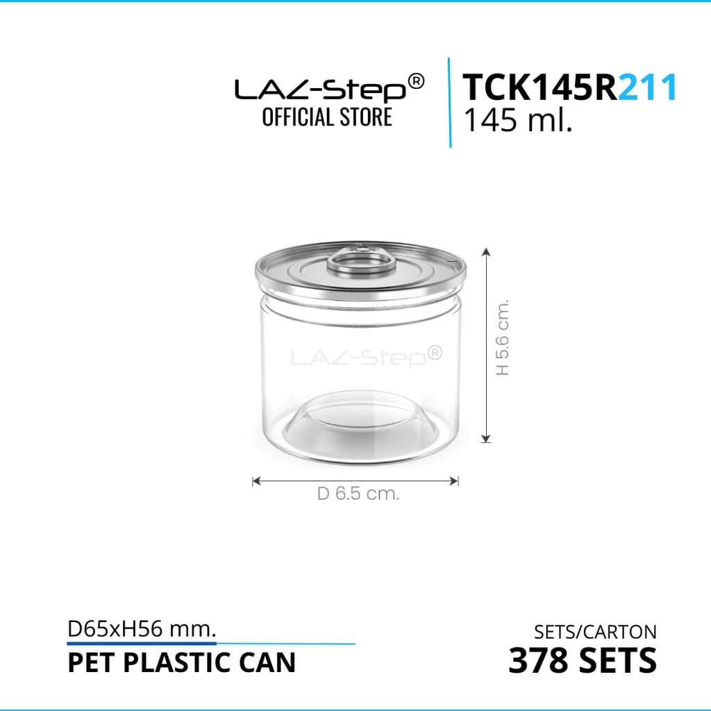 LAZ-Step กระป๋องพลาสติก PET CANS ขนาด 145 ml TCK145R211 ลังละ 378 ชุด รูปที่ 1