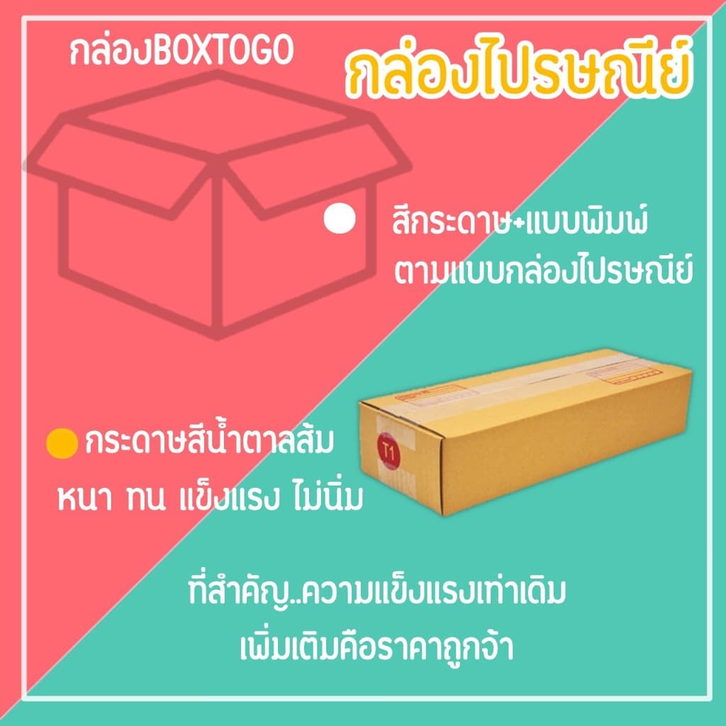 กล่องไปรษณีย์ กล่องพัสดุ เบอร์ T1 จัดส่งทั่วประเทศ รูปที่ 2