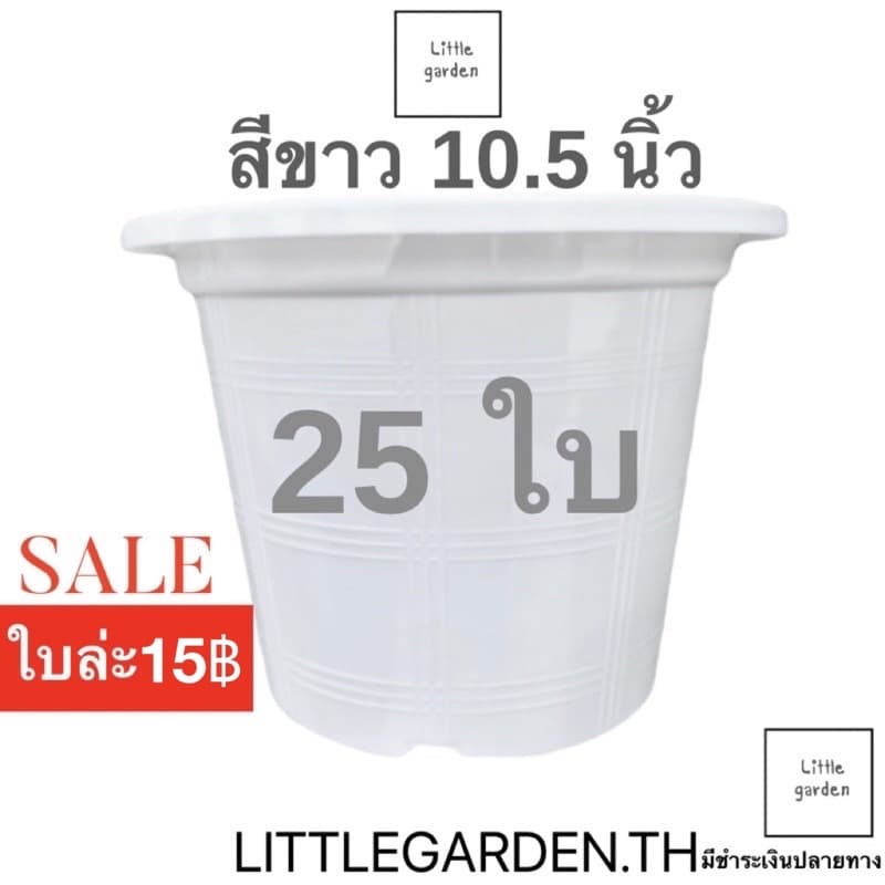 Little กระถางสีขาว 10.5 นิ้ว ชุด 25 ใบ นิ้ว 4 นิ้ว) รูปที่ 1