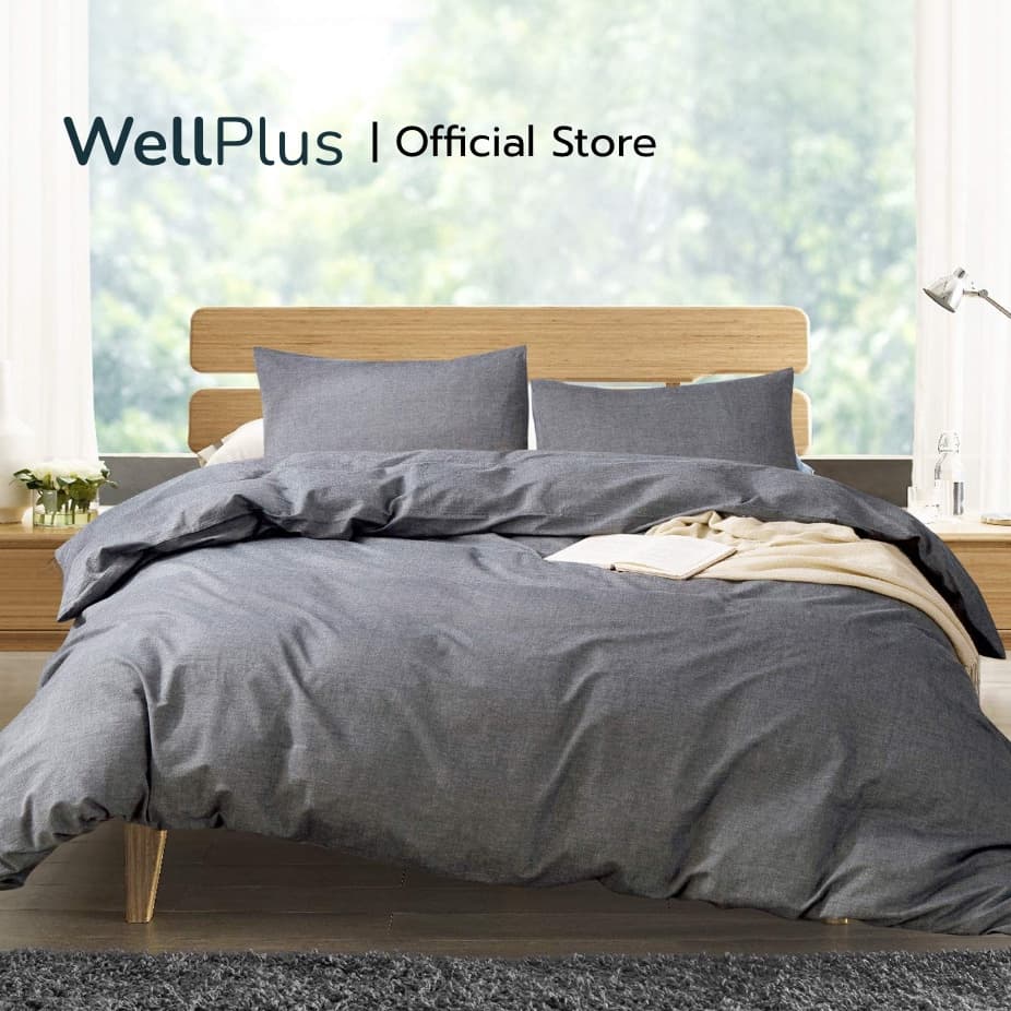 WellPlus ใหม่นุ่มมาก รุ่น Veritas ชุดผ้าปูที่นอน 6 ฟุต 5 ฟุต 5 ชิ้น + ผ้านวม 100"x90" Solidนุ่มมาก รูปที่ 4
