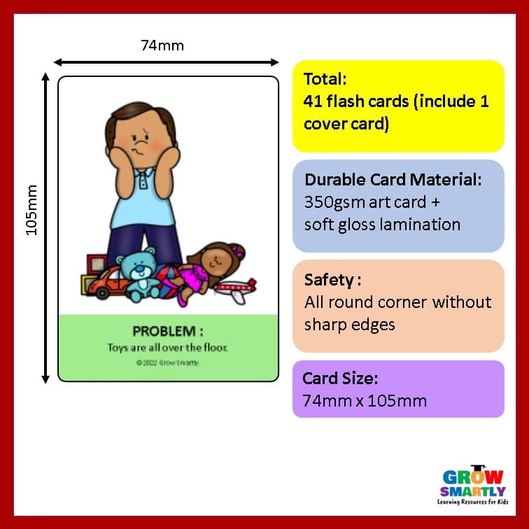 Problem & Solution แฟลชการ์ดสําหรับเด็กกิจกรรมบําบัดคําพูดความล่าช้าออทิสติกการบําบัดคําพูด รูปที่ 3