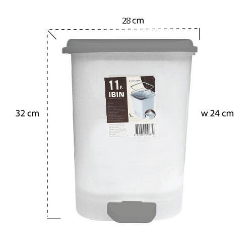 Micronware รุ่น 5667 ถังขยะแบบเท้าเหยียบ Dust Bin ความจุ 11 ลิตร ปราศจากสารก่อมะเร็ง - ไม่มีถังที่ 2 ด้านใน สีเทา / ครีม รูปที่ 5