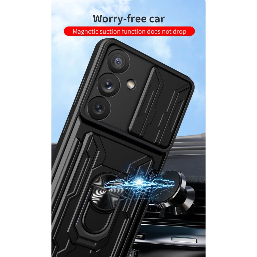 OPPO A60 A57 Reno 15 12 8 8T 7 6 5 pro 15F 12F A77 A79 A38 A18 4G 5G Push Window Armored เคสโทรศัพท์กันกระแทกพร้อมช่องใส่การ์ดวงเล็บ รูปที่ 8