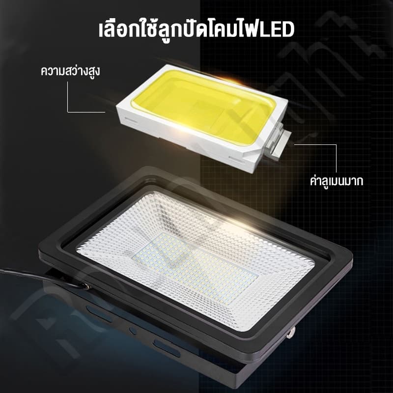 สปอร์ตไลท์ led 220v ไฟสปอร์ตไลท์ 10w 30w 50w 150w 200w 300w ไฟกลางแจ้ง Flood Light Saving ตกแต่งสวน ขนาด IP66 Waterproof รูปที่ 2