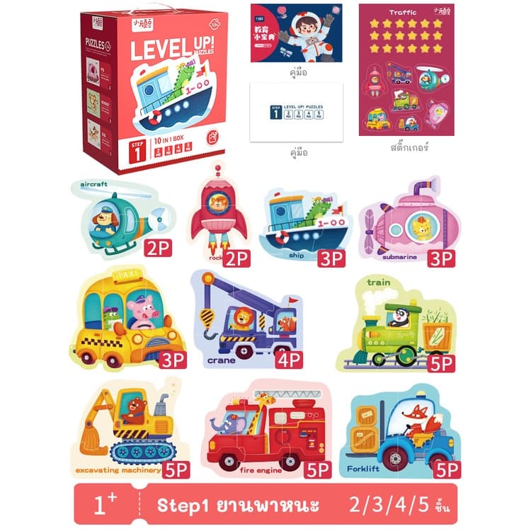 Level Puzzle จิ๊กซอว์เสริมพัฒนาการ ของเล่นจิ๊กซอว์เสริมการเรียนรู้ ฝึกฝนได้ตามวัย ของเล่นเด็กเสริมพัฒนาการ รูปที่ 3