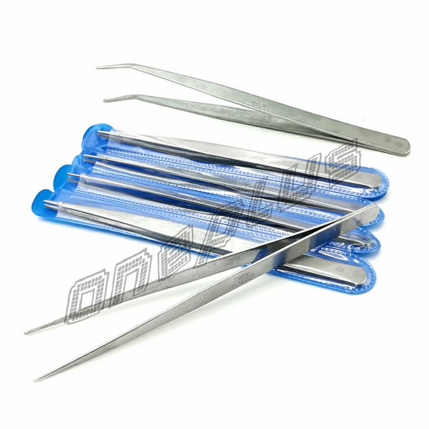 OnePlus คีบหนีบสแตนเลส คีมหนีบอเนกประสงค์ มี 2 แบบ ปากคีบงอ ปากคีบแหลม Stainless steel tweezers รูปที่ 7