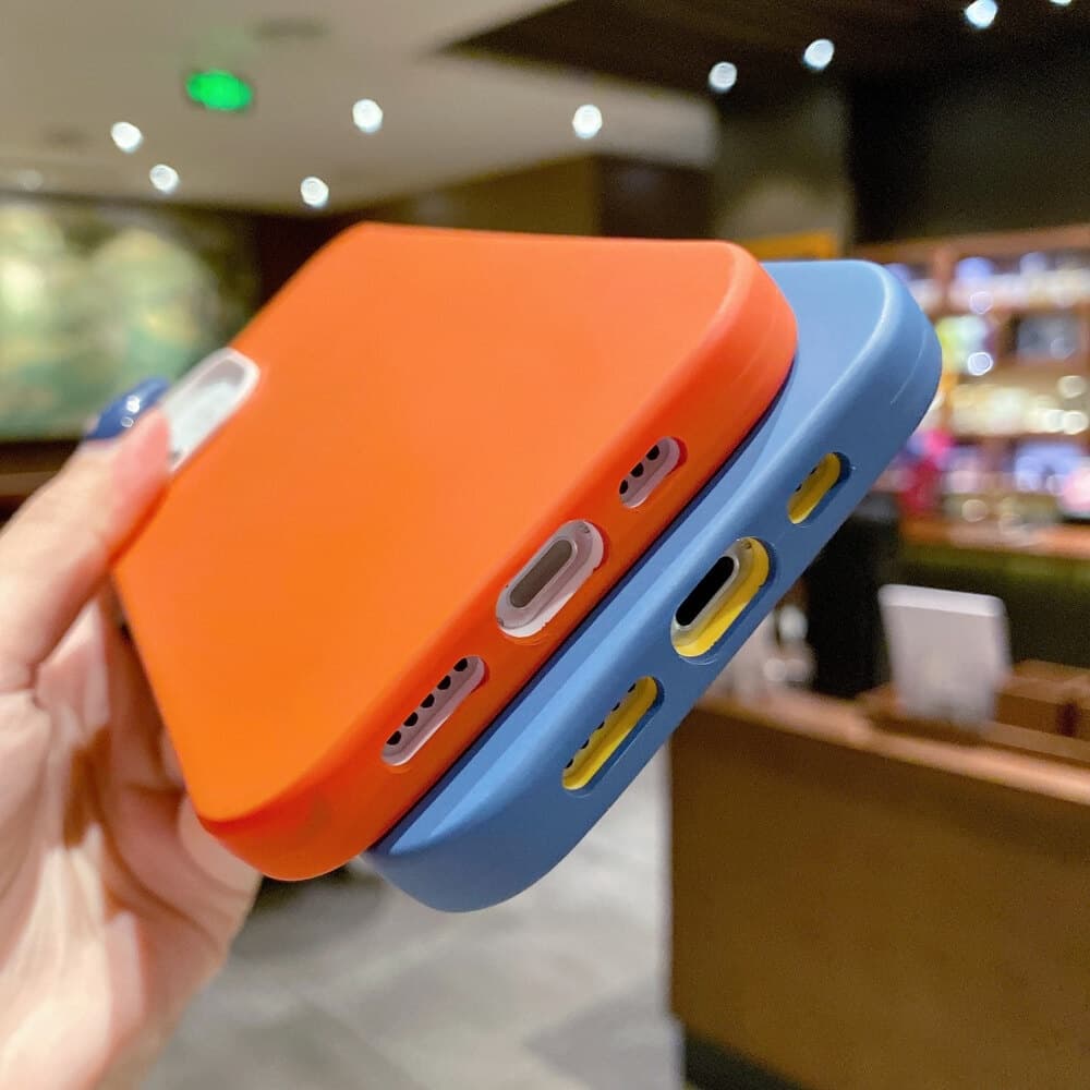 เคสโทรศัพท์ 3 in1 ซิลิโคนเหลวนุ่ม เคส TPU For iPhone 16 11 13 15 14 12 Pro Max Xr XS Max 7 8 Plus เคสประกบสีพื้นมาใหม่ รูปที่ 8