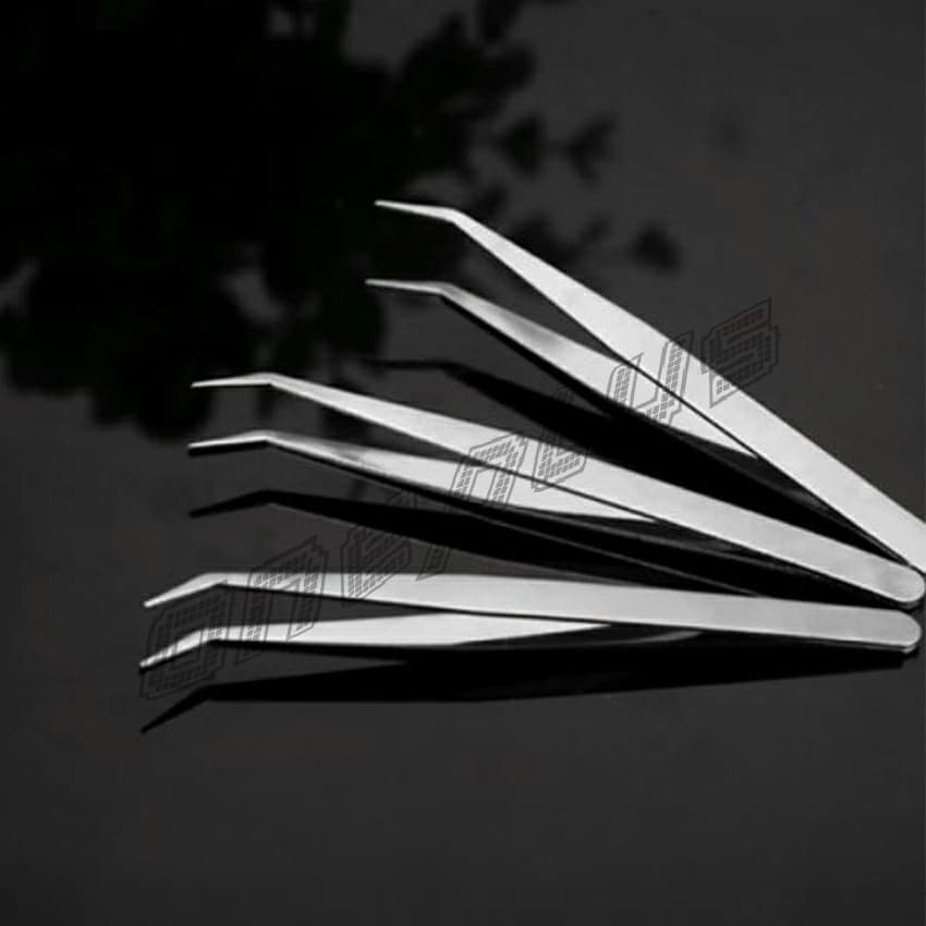 OnePlus คีบหนีบสแตนเลส คีมหนีบอเนกประสงค์ มี 2 แบบ ปากคีบงอ ปากคีบแหลม Stainless steel tweezers รูปที่ 2
