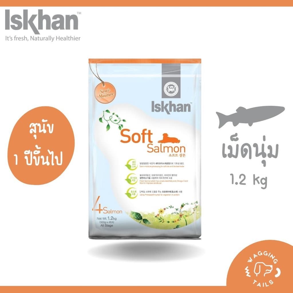EXP 9/26 Iskhan Salmon & Chicken อาหารสุนัข Holistic เม็ดนุ่มสำหรับสุนัขโต สุนัขพันธุ์เล็ก รูปที่ 1