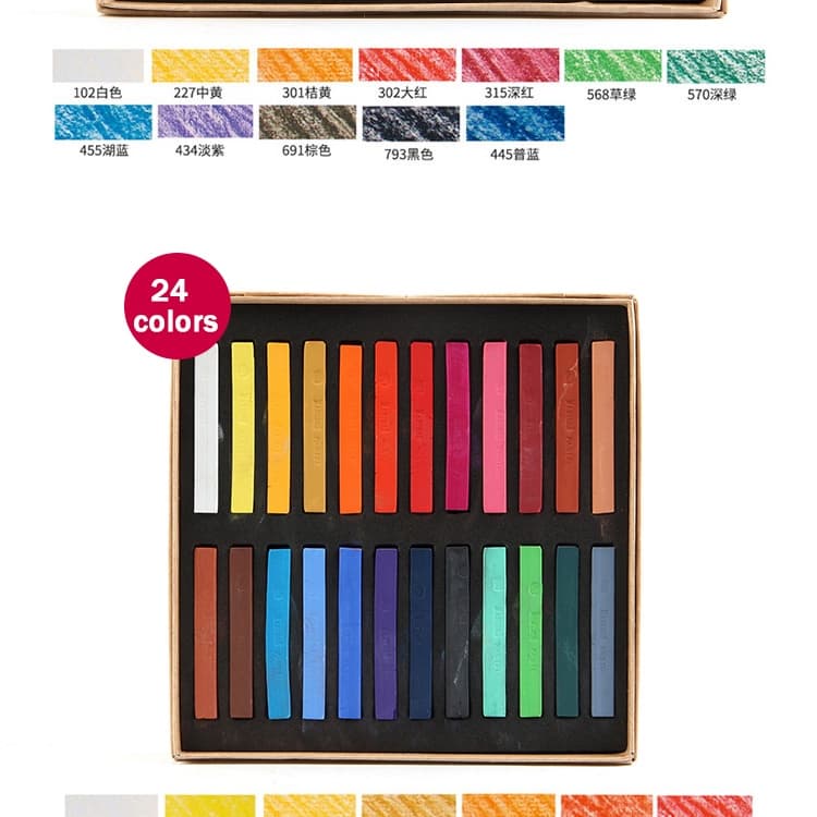 Marie's Dry Masters Pastel Stick Crayons 12/24/36/48 สีศิลปะจิตรกรรมชุดชอล์กสีผงหมึกดินสอสี / แปรงนักเรียนวัสดุ รูปที่ 7