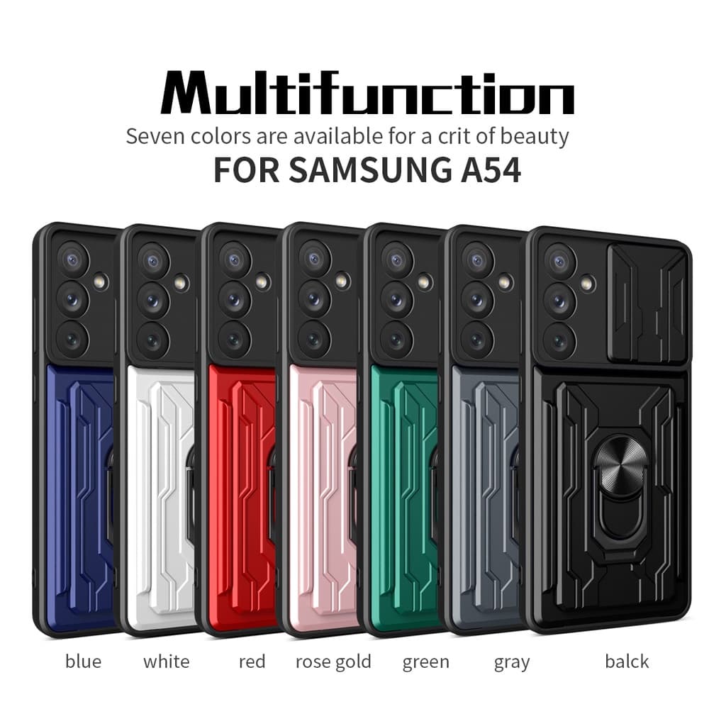OPPO A60 A57 Reno 15 12 8 8T 7 6 5 pro 15F 12F A77 A79 A38 A18 4G 5G Push Window Armored เคสโทรศัพท์กันกระแทกพร้อมช่องใส่การ์ดวงเล็บ รูปที่ 4