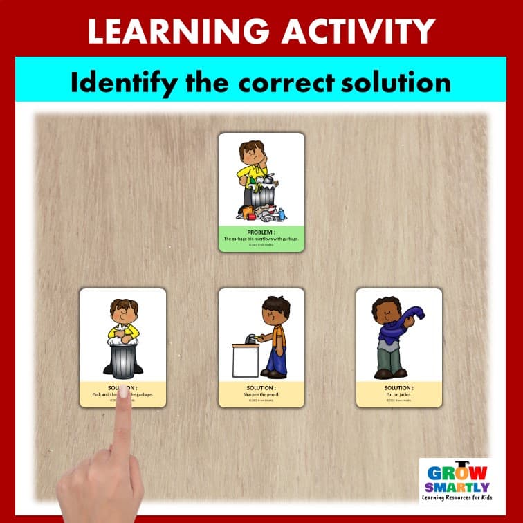 Problem & Solution แฟลชการ์ดสําหรับเด็กกิจกรรมบําบัดคําพูดความล่าช้าออทิสติกการบําบัดคําพูด รูปที่ 7