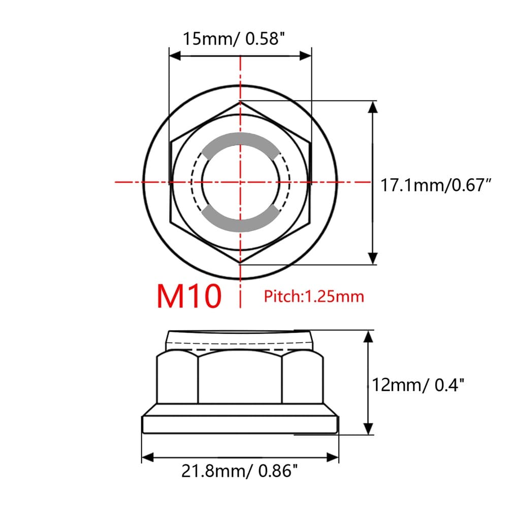 น็อตหน้าแปลน โลหะผสมไทเทเนียม Gr5 Nut M6 M8 M10 M12 สําหรับรถจักรยานยนต์ รูปที่ 4