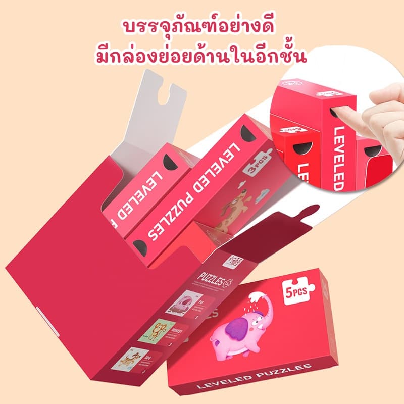 Level Puzzle จิ๊กซอว์เสริมพัฒนาการ ของเล่นจิ๊กซอว์เสริมการเรียนรู้ ฝึกฝนได้ตามวัย ของเล่นเด็กเสริมพัฒนาการ รูปที่ 2