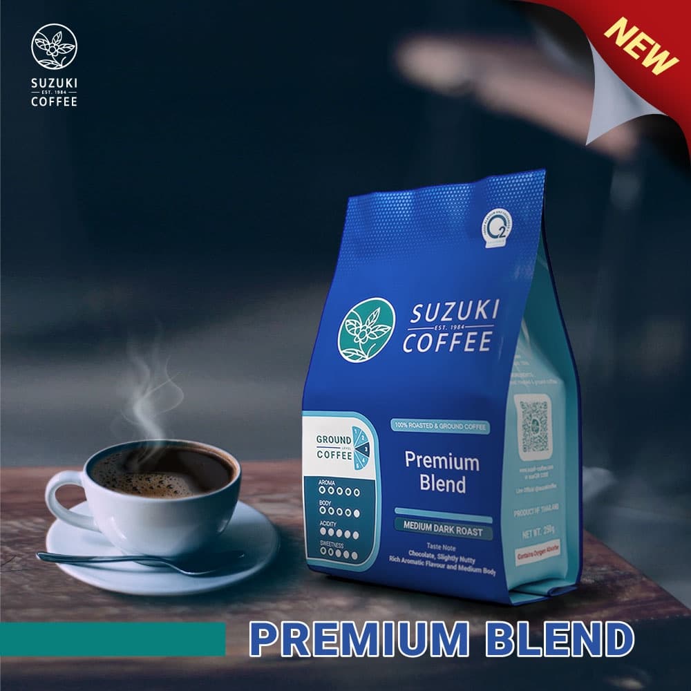คั่วเข้ม Premium Blend กาแฟคั่วบด SUZUKI COFFEE รูปที่ 4