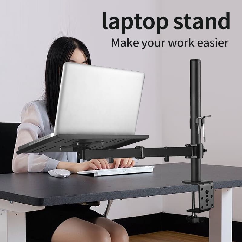 ขาตั้งจอคอม ขาตั้งโน๊ตบุ๊ค ขาตั้งจอคอมพิวเตอร์ Monitor+Laptop Stand 17-32นิ้ว 2-9kg ขาตั้งโน๊ตบุ๊ค แขนอะลูมิเนียมคู่ รูปที่ 6