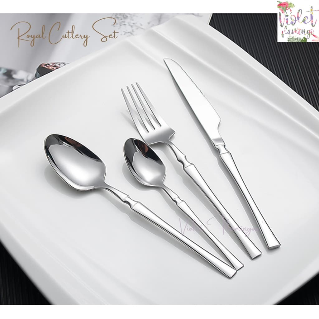 Violet Flamingo ชุดช้อนส้อมมีดและช้อนขนม 4 ชิ้น รุ่น Luxuria Cutlery Set วัสดุสแตนเลส สวยหรู น้ำหนักเบา ใช้ง่าย รูปที่ 7