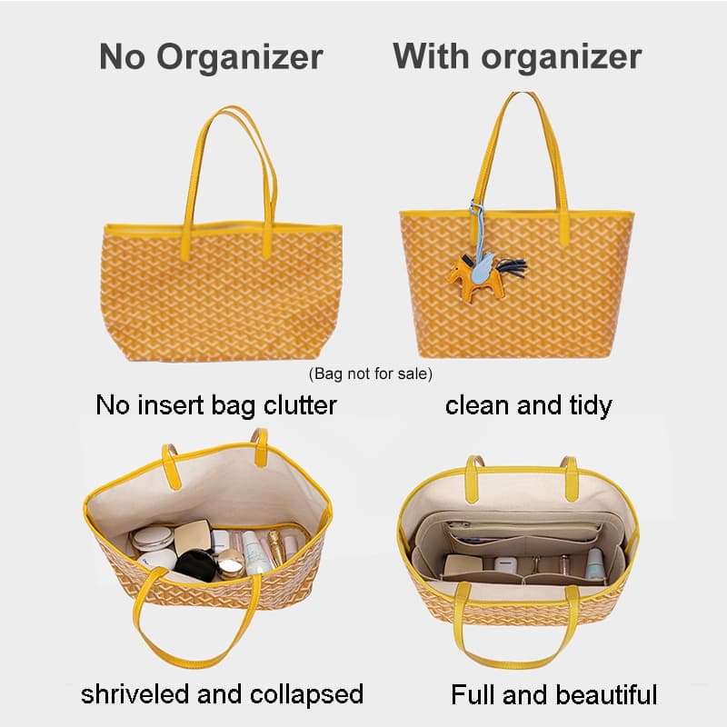 Evertoner Felt ใส่สําหรับ Gy GM PM Mini Tote กระเป๋าผู้หญิงกระเป๋าถือด้านในกระเป๋าเดินทางเครื่องสําอาง Liner กระเป๋า Shaper รูปที่ 6