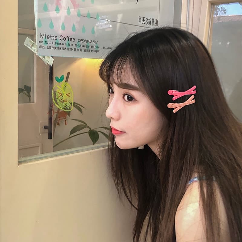 เจ022 กิ๊บติดผมรูปกากบาทฝ้าน่ารักญี่ปุ่นและเกาหลีสําหรับผู้หญิงบางอุปกรณ์เสริม รูปที่ 3