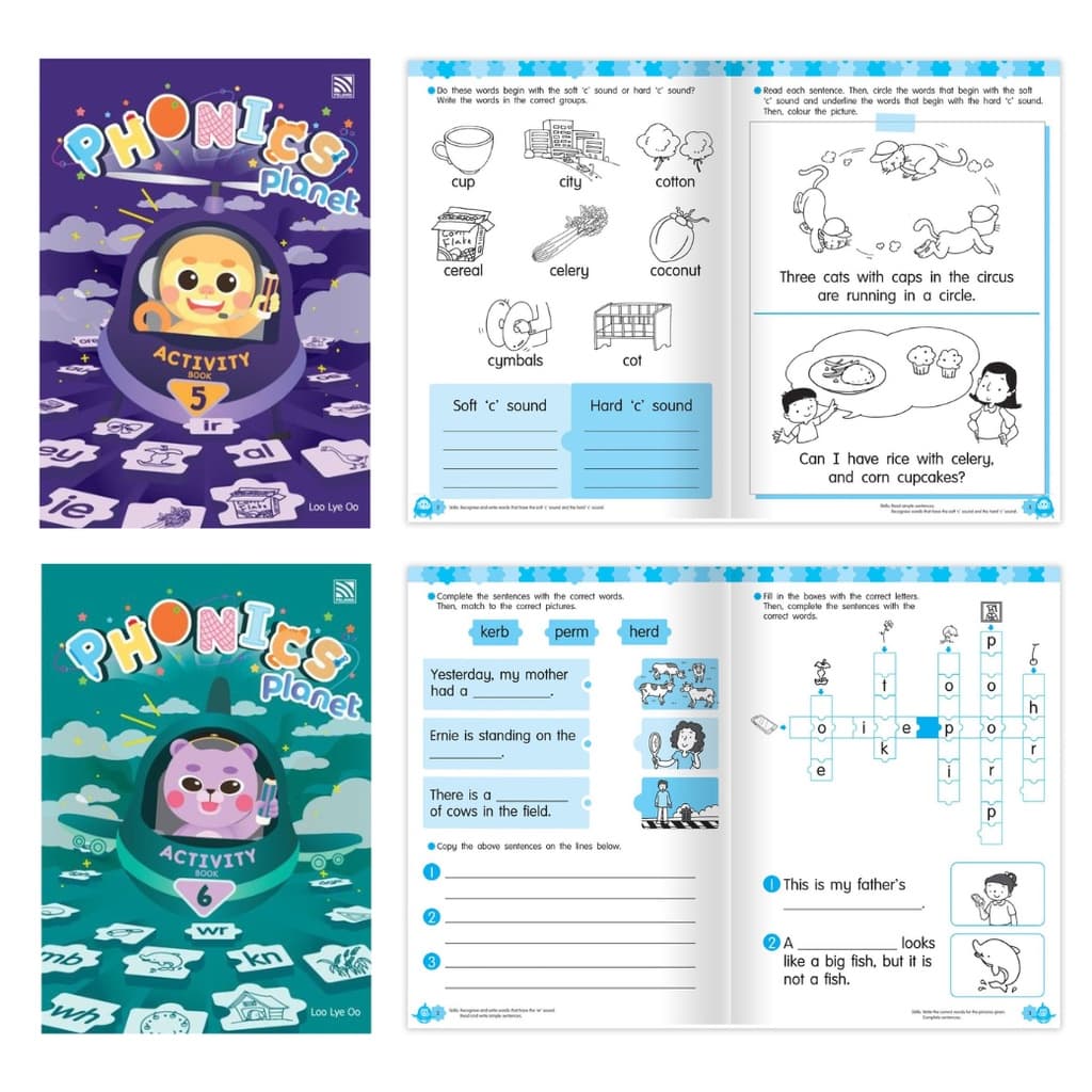 Preschoolers' Planet Phonics Activity แบบฝึกหัดภาษาอังกฤษสำหรับเด็กอนุบาล Pelangithai รูปที่ 4