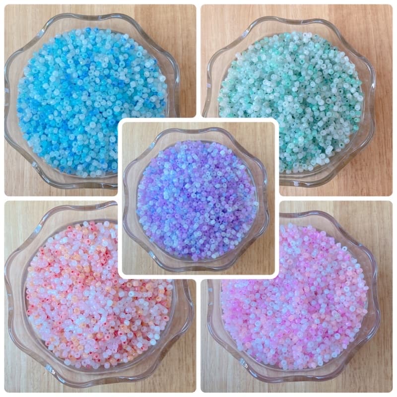 ลูกปัดเม็ดทรายโทนคละสี F006 ลูกปัดงานdiy รูปที่ 1