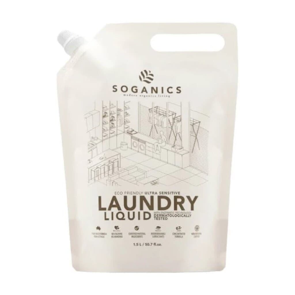 Soganics โซแกนิคส์ น้ำยาซักผ้า รีฟิล กลื่นยูคาลิปตัส 1.5 ลิตร รูปที่ 2