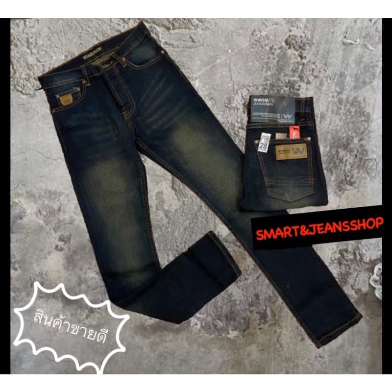 กางเกงยีนส์ ทรง slim ยืดนุ่ม ยี่ห้อWINMAN มีหลายสี เอว28-42 รูปที่ 4