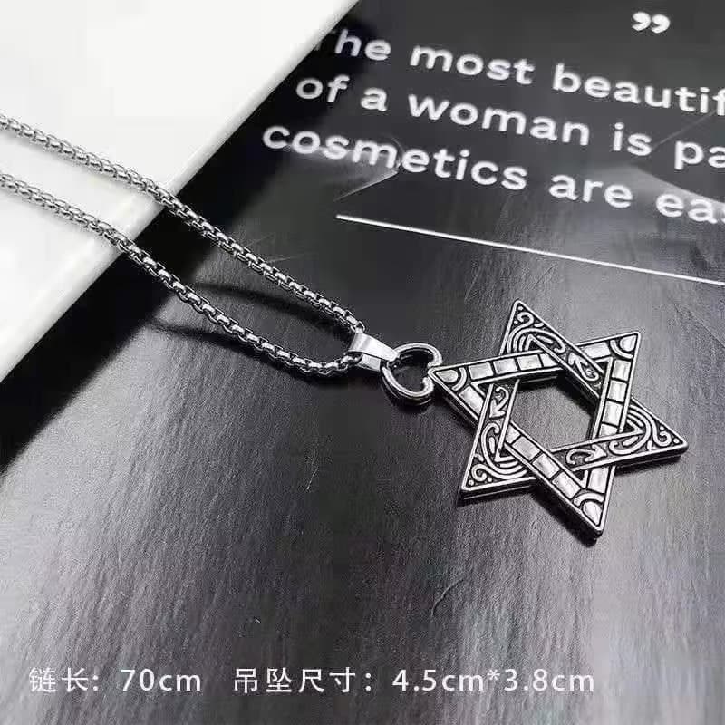 สร้อยคอโซ่โลหะหกเหลี่ยมสไตล์วินเทจสำหรับผู้ชายและผู้หญิง รูปที่ 7