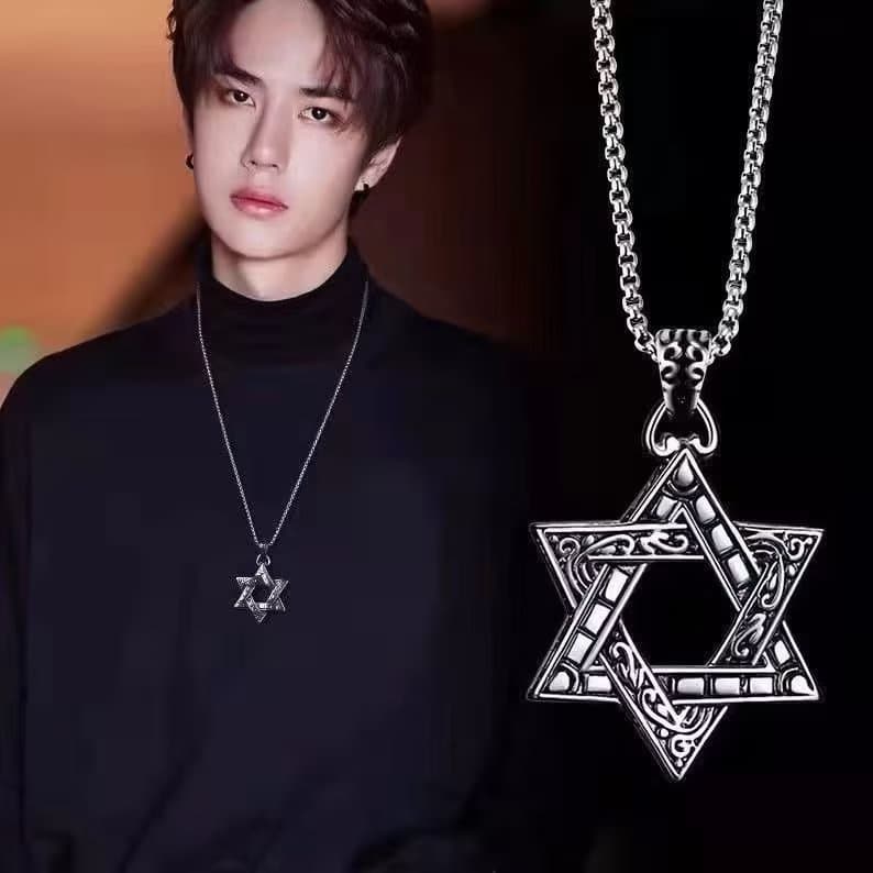 สร้อยคอโซ่โลหะหกเหลี่ยมสไตล์วินเทจสำหรับผู้ชายและผู้หญิง รูปที่ 9