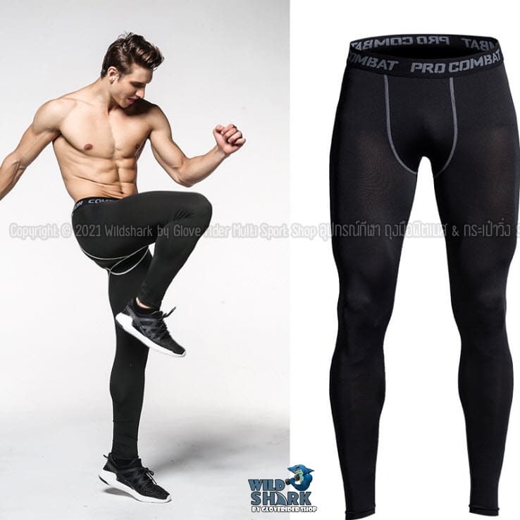 กางเกงรัดกล้ามเนื้อ ขายาว Pro Combat Running Pants body fit กางเกงออกกำลังกายใส่วิ่ง2 รูปที่ 4