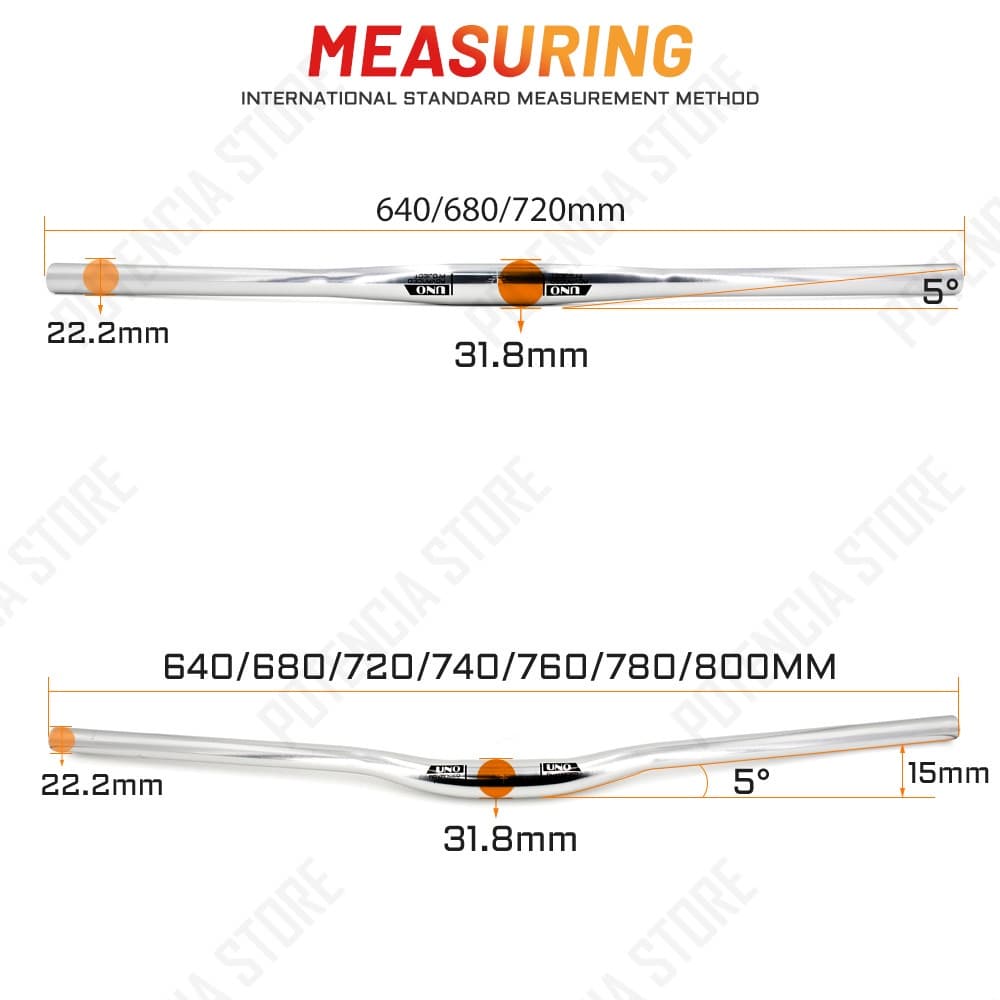 UNO จักรยานHandlebar Matteสีดํา/Bright Silver Mtb Handlebar Fitสําหรับ 25.4/31.8 มม.จักรยานStemอุปกรณ์เสริม รูปที่ 8