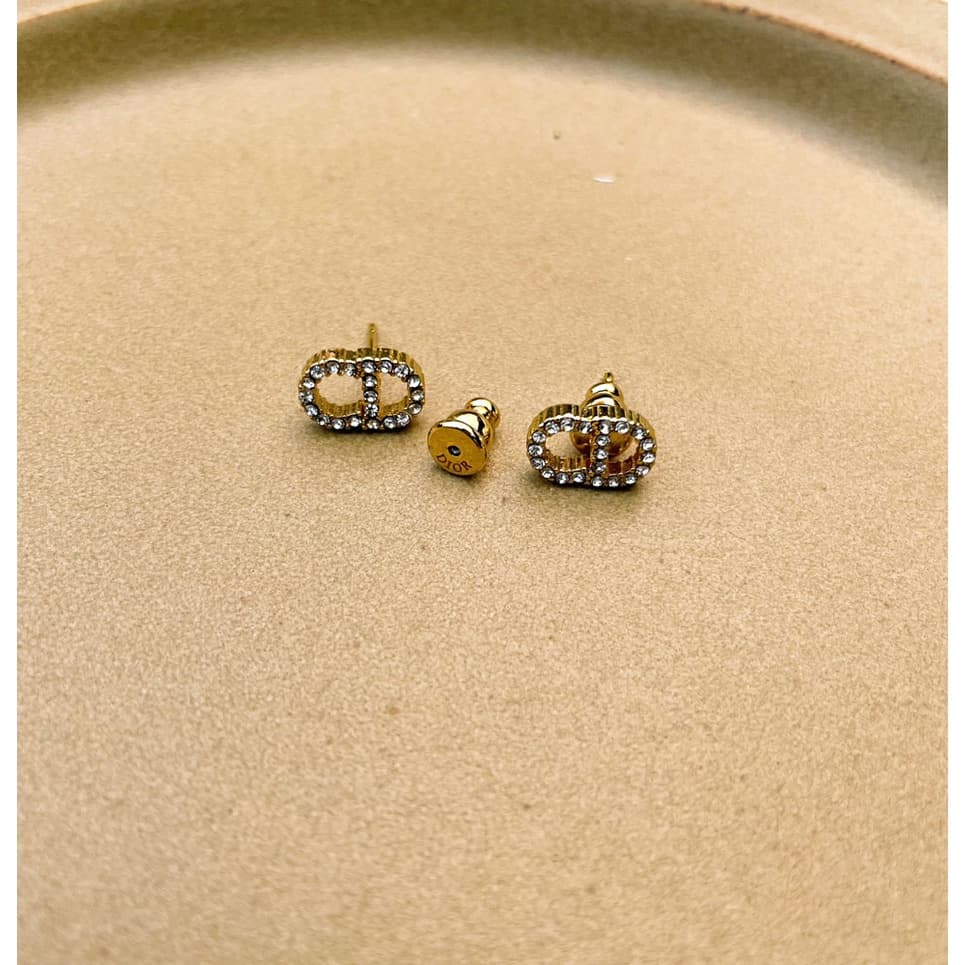 ต่างหูเงินแท้!!925 แบบห่วง วัสดุทองคำชุบ18K งานพรีเมี่ยม รุ่น CD งานพรีเมี่ยม เรียงเพชรCZ สไตล์มินิมอล Givemethat รูปที่ 5