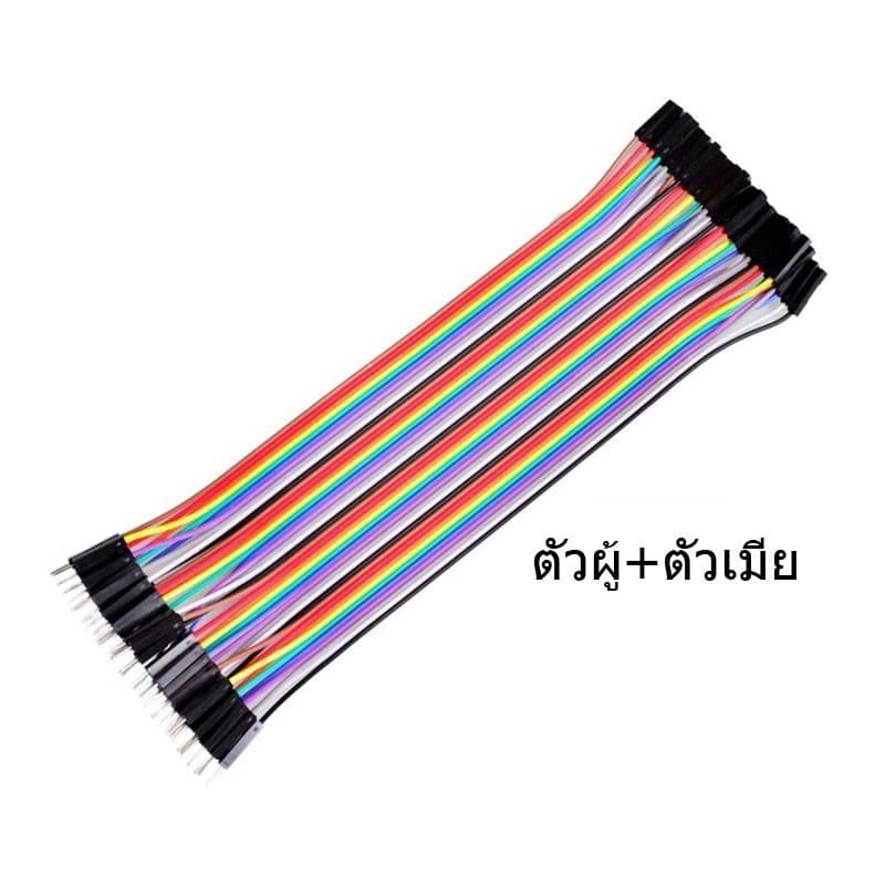 สายจัมป์ 10/15/20/30 cm. 40P สายแพจัมป์ Jumper Wire Bread Board Rehearsal 2.54mm DuPont Line รูปที่ 4